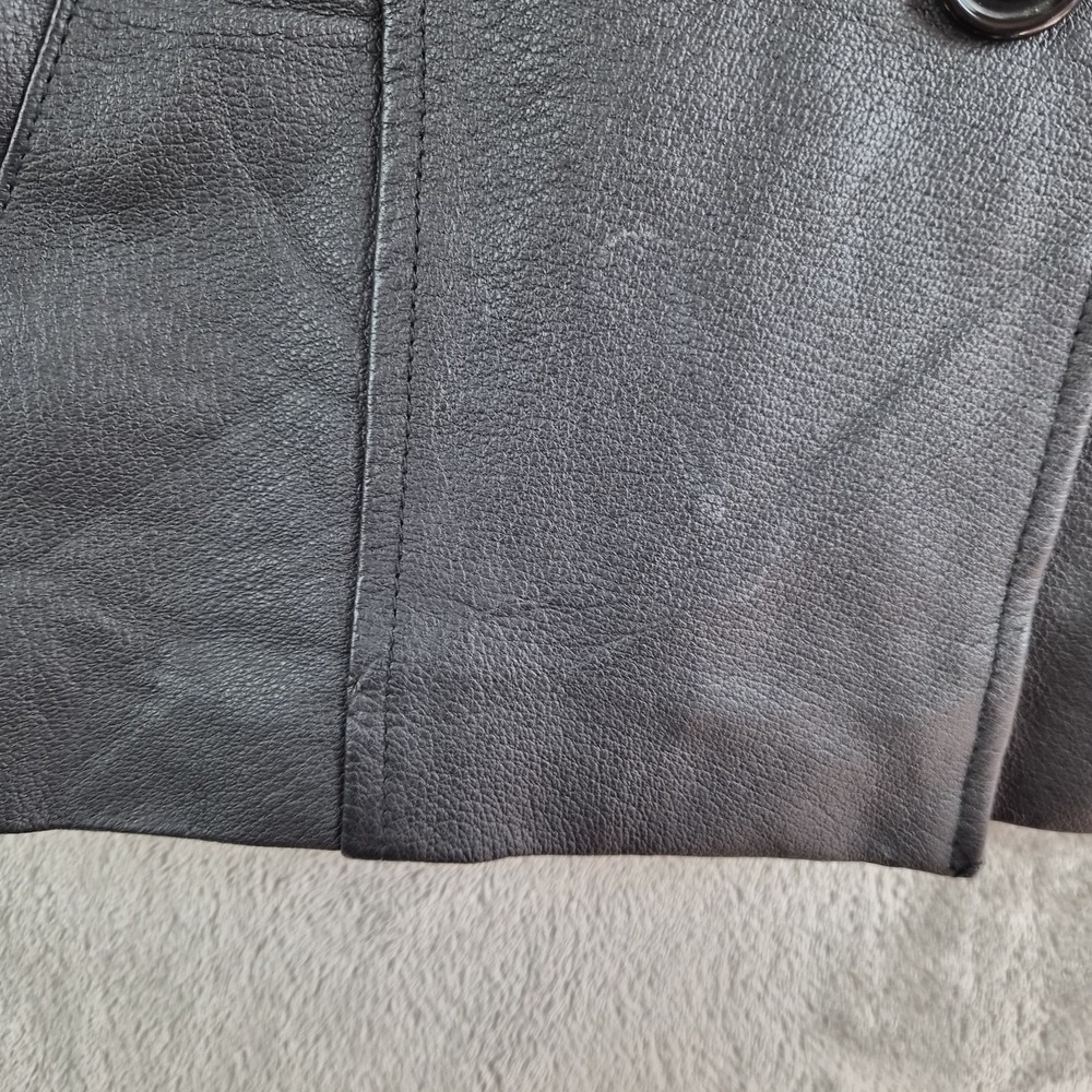 Serge Platini Blazer Jacket Small Black Genuine Leather 2 Buttons Sport‎ Coat - Picture 14 of 16